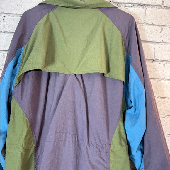 Sport Designs 1980s/1990s Vintage Green Purple Anorak Windbreaker Jacket Large - Picture 9 of 14